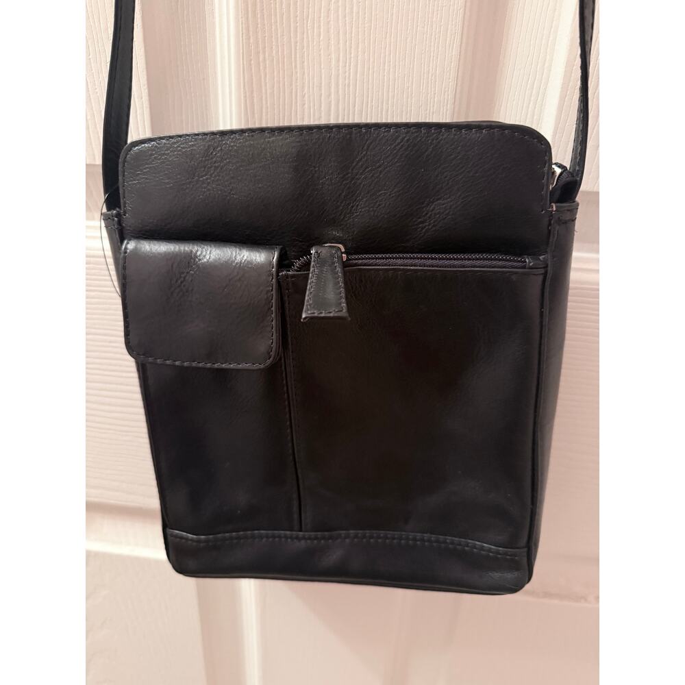 B.Bags Black Leather Crossbody Purse NWT